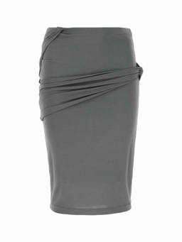 Givenchy - Grey Gathered-Detail Fitted Skirt (30)