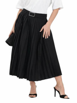 Sportmax - Black Pleated Calf Length Skirt (28)