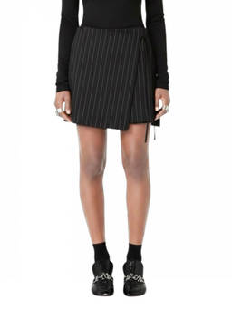 Sportmax - Black Stripes Above Knee Skirt (26)