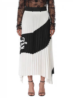 OFF-WHITE - Blackwhite Pleated Calf Length Skirt (26)