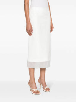 Sportmax - White Silk Midi Skirt (24)