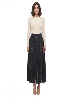 Stella McCartney - Black Lace Calf Length Skirt