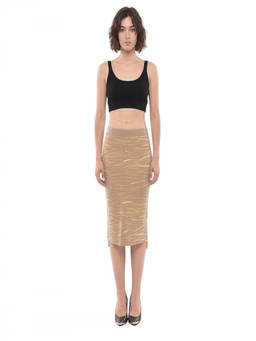 Stella McCartney - Yellow Animal Print Calf Length Skirt