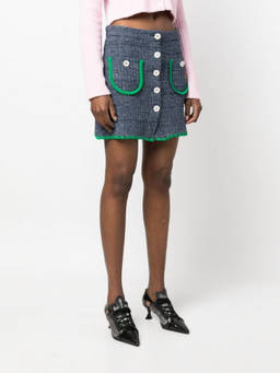 Cormio - Blue Cotton Mini Skirt