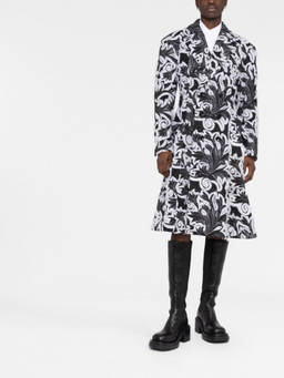 COMME des GARCONS - Black Double-Breasted Damask Coat (M)