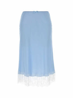 Moschino - Light Blue Lace Hem Midi Skirt