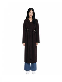 Sportmax - Dark Brown Hood Trench Coat