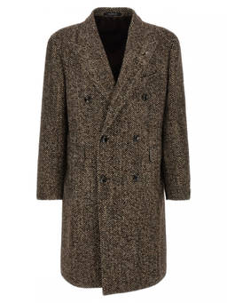 Tagliatore - Brown Peaked Lapel Coat