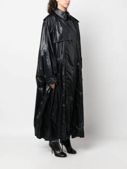 Saint Laurent - Black Nylon Cloak Coat (S)