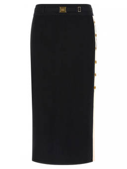Elisabetta Franchi - Black Side Band Skirt