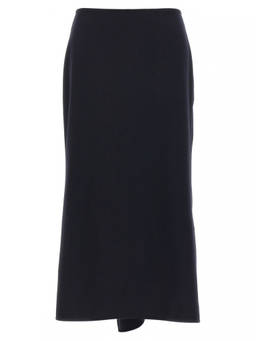 Victoria Beckham - Navy Blue Kick Detail Skirt (28)