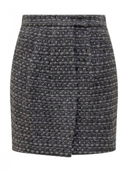 EMPORIO ARMANI - Grey Textured Mini Skirt (28)