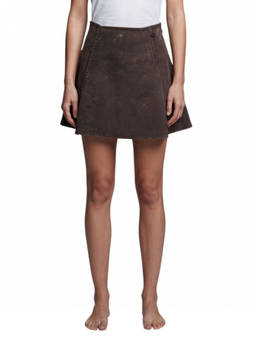 Diesel - Dark Brown Solid Mini Skirt