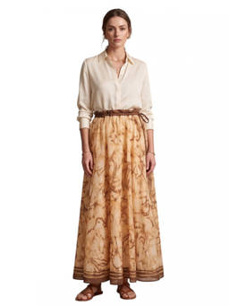 Zimmermann - Beige Printed Maxi Skirt