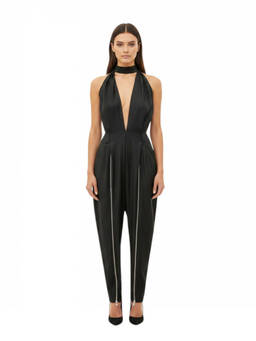 Coperni - Black Solid Halter Neck Jumpsuit