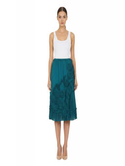 Dries Van Noten - Blue Embellished Midi Skirt (28)