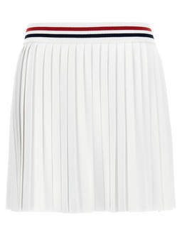 Thom Browne - White Rwb-Stripe Pleated Miniskirt