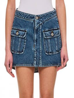 JW Anderson - Blue Curved Mini Skirt