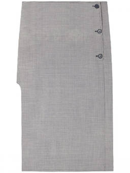 Courreges - Blackwhite Oblique Houndstooth Midi Skirt (28)