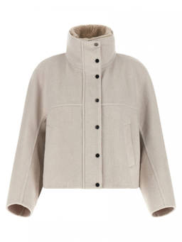 Brunello Cucinelli - Grey Turtle Neck Trench Coat