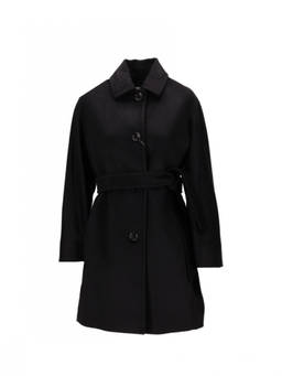 Max Mara - Black Shirt Collar Trench Coat