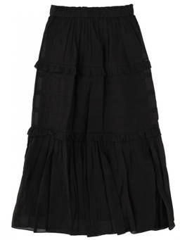Marant Etoile - Black Solid Flared Midi Skirt