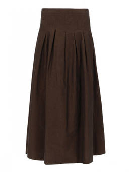 Pt Torino - Brown Pleated Midi Skirt