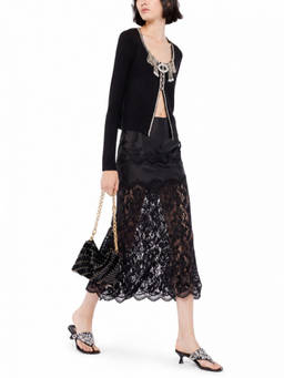 RABANNE - Black Lace Maxi Skirt