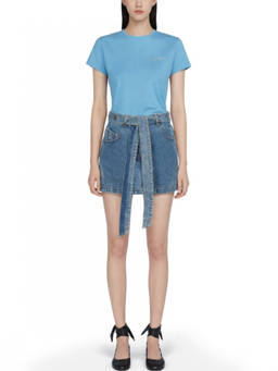 THE ATTICO - Denim Solid Mini Skirt