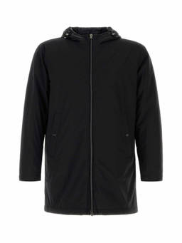 Herno - Black Hooded Long Coat