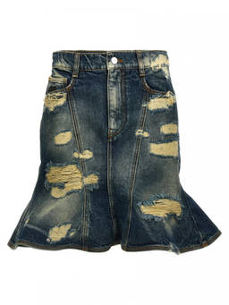 Marc Jacobs - Blue The Rip And Repair Straight Jean Skirt