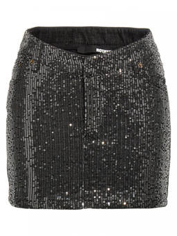Rotate Birger Christensen - Black Sequin Denim Skirt
