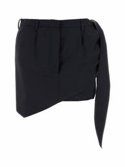 PRADA - Midnight Blue Wool Blend Mini Skirt (28)