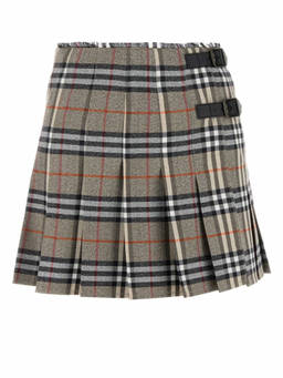 Burberry - Brown Embroidered Wool Skirt