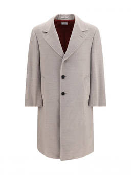 Brunello Cucinelli - Light Beige Notched Lapel Coat