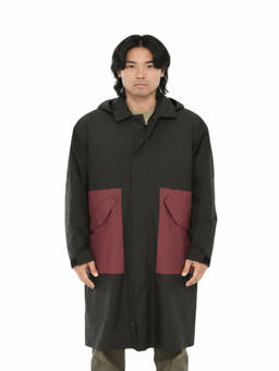 Woolrich - Black Relaxed Solid Trench Coat