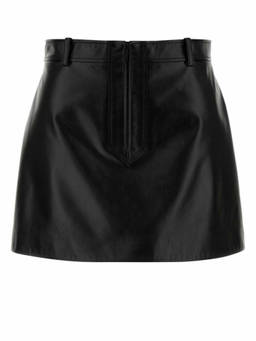 Gucci - Black Leather Mini Skirt (28)