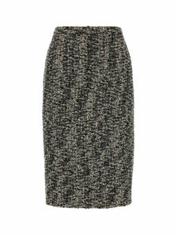 Gucci - Black Textured Midi Skirt