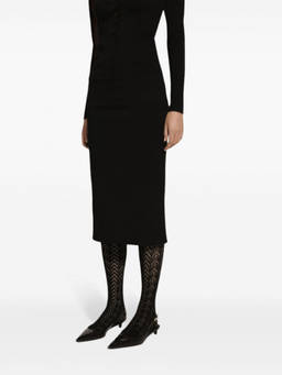 Dolce&Gabbana - Jet Black Stretch-Design Skirt