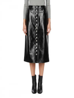Courreges - Black Solid Midi Skirt