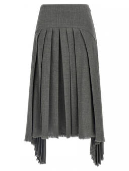 Jil Sander - Grey Pleated Skirt