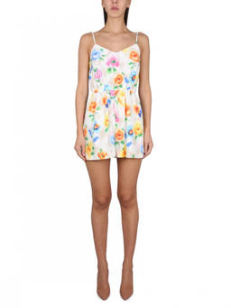 Moschino - Multi-Color Floral V Neck Playsuit