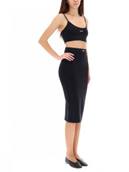 OFF-WHITE - Black Logo Midi Skirt