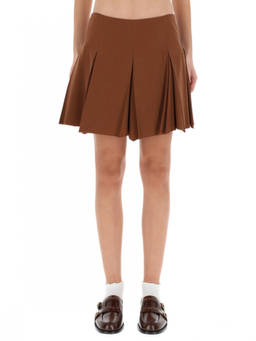 Marni - Brown Pleated Mini Skirt