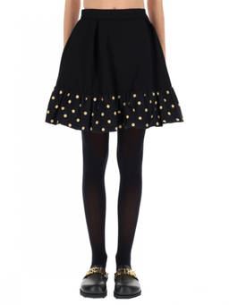 Moschino - Black Polka Dot Above Knee Skirt