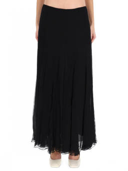 Chloe - Black Solid Maxi Skirt (30)