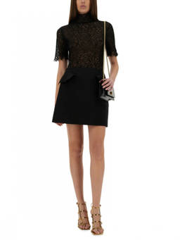Alexander McQueen - Black Solid Mini Skirt (28)