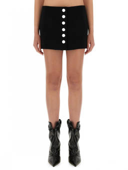KHAITE - Black Solid Mini Skirt (26)