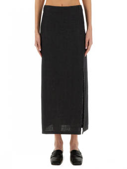 Alysi - Dark Grey Solid Maxi Skirt (26)