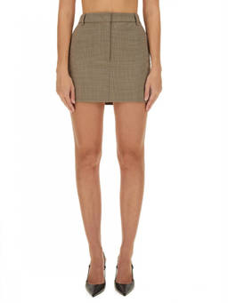 Sportmax - Beige Checks Mini Skirt